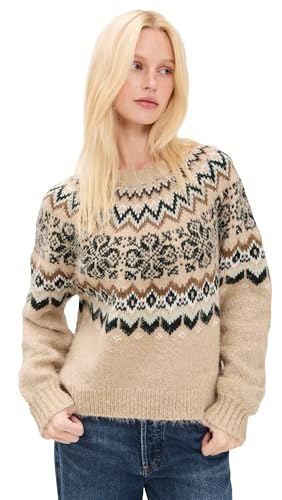 Z SUPPLY Women's Kenaby Fair Isle Sweater, Oatmeal Heather, L at